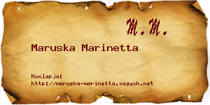 Maruska Marinetta névjegykártya